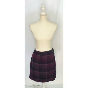 Vtg 90s The Woolrich Tartan Plaid Wool Blend Wrap Mini Skirt Sz 14 Academia Prep